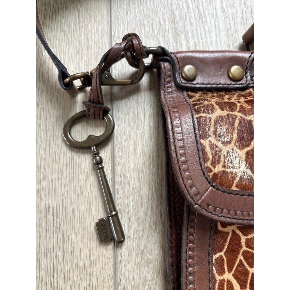 Fossil vintage Revival Giraffe Satchel Crossbody Tote Y2K 90s Retro Festival - Picture 3 of 8